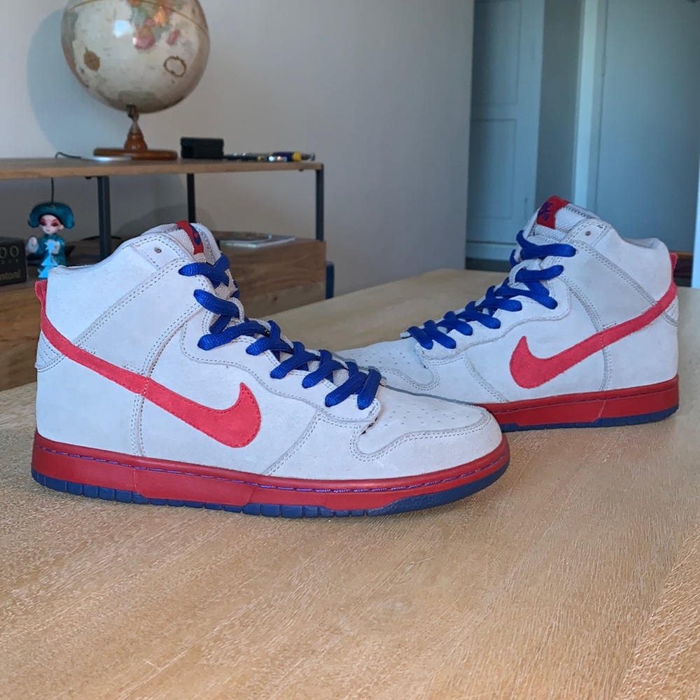 Nike SB Dunk High - Men’s 10 - Worn Once - Grey/Red/Royal Blue - Authentic